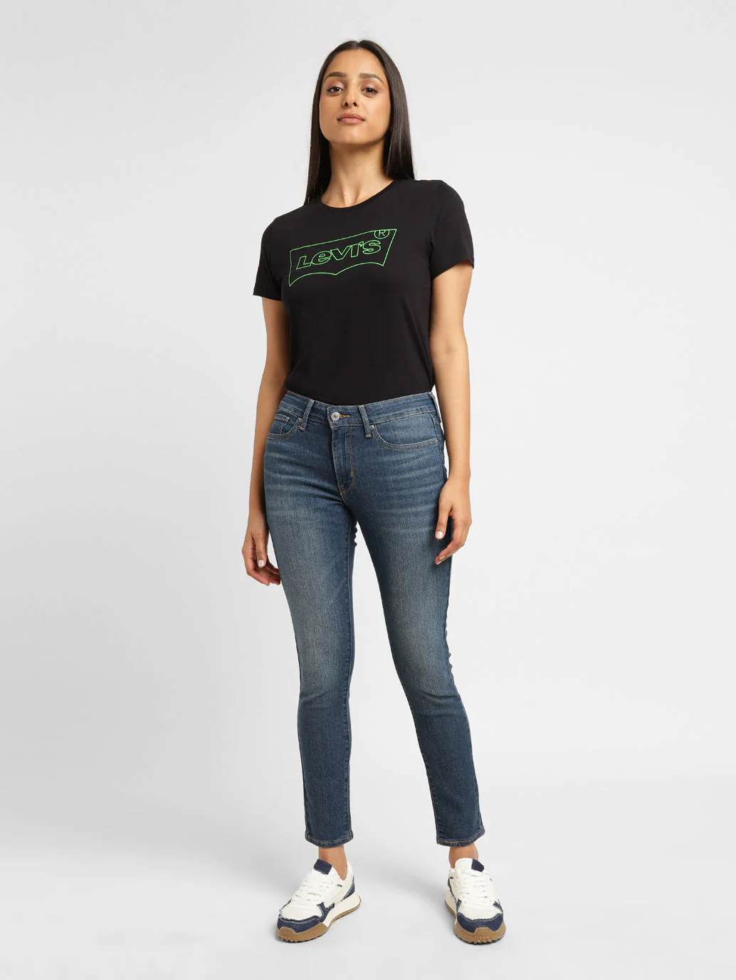 Women's 711 Blue Skinny Fit Mid Rise Jeans - Image 5