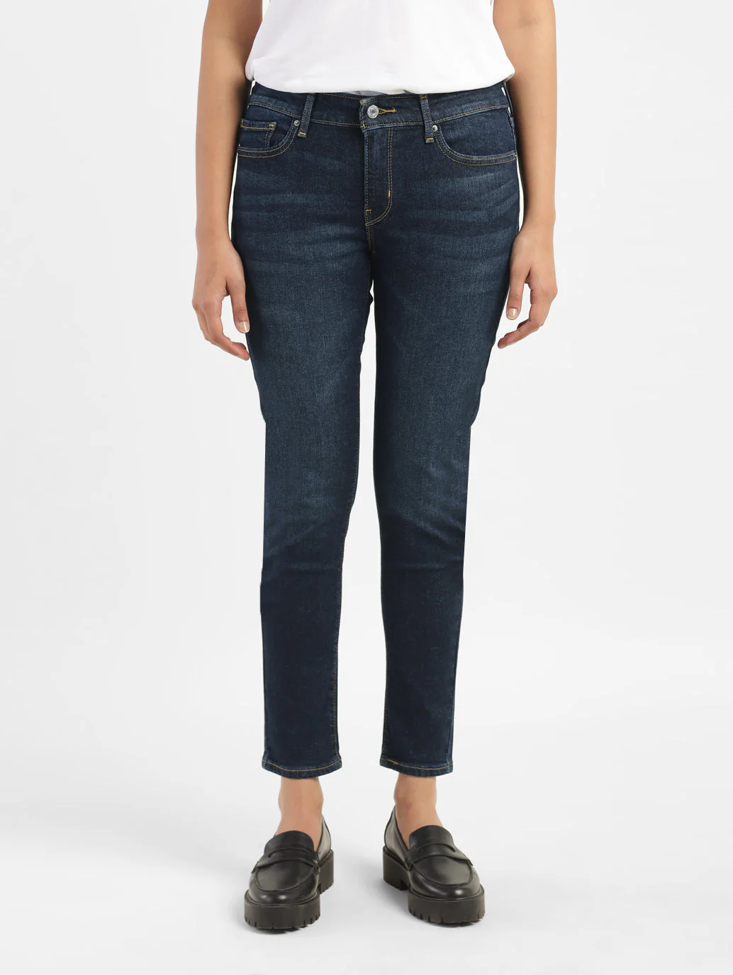 Women's 711 Blue Skinny Fit Mid Rise Jeans - Image 2