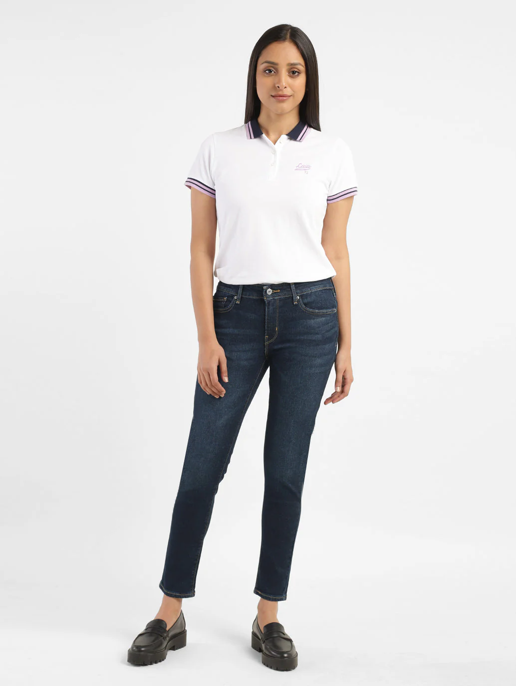 Women's 711 Blue Skinny Fit Mid Rise Jeans - Image 5
