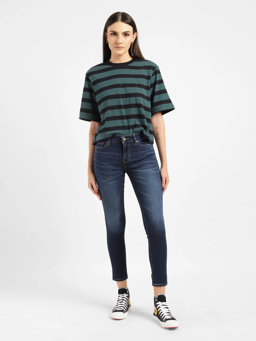 Women's 711 Blue Skinny Fit Mid Rise Jeans - Image 7