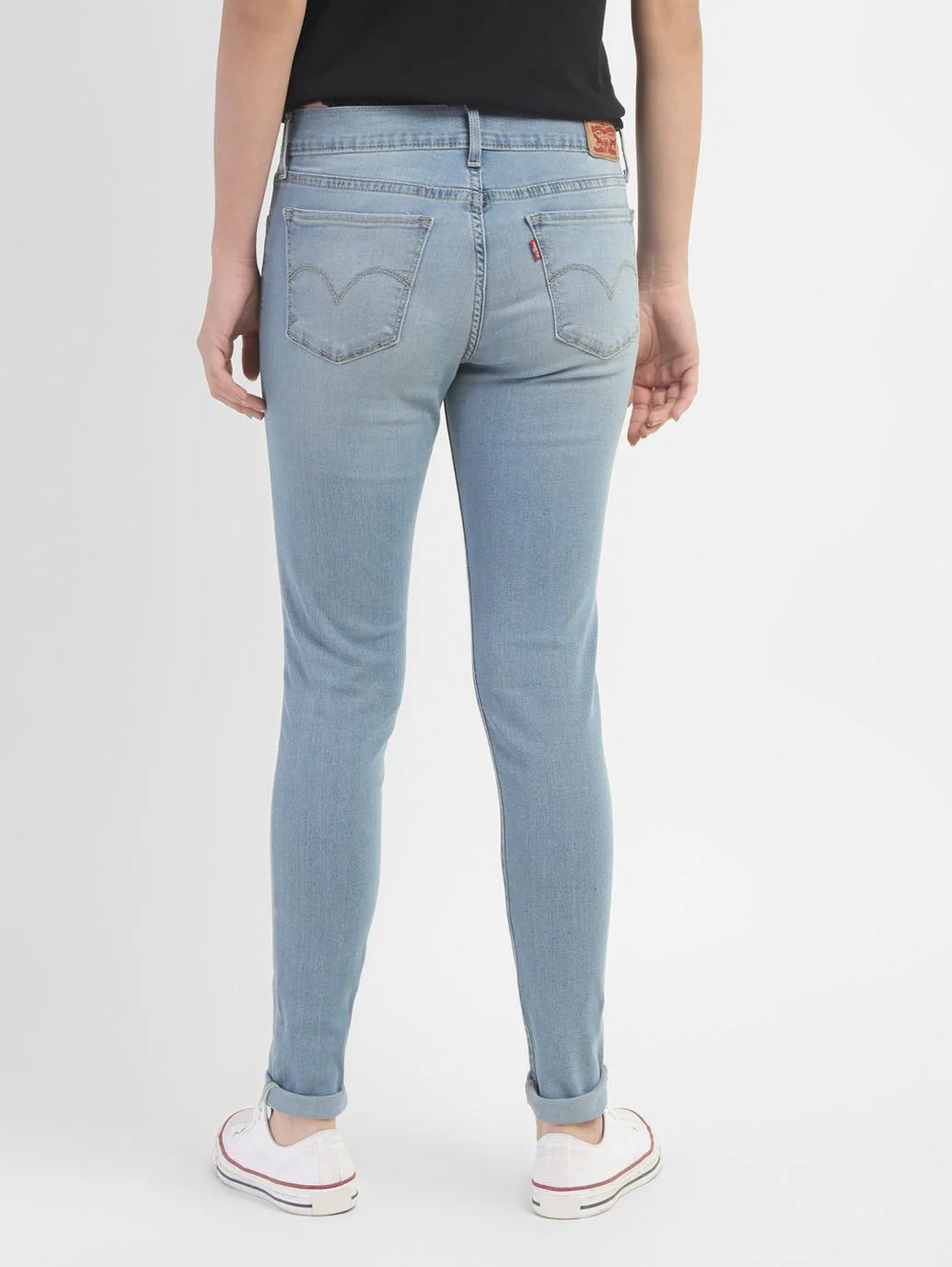 Women's 710 Blue Skinny Fit Mid Rise Jeans - Image 3