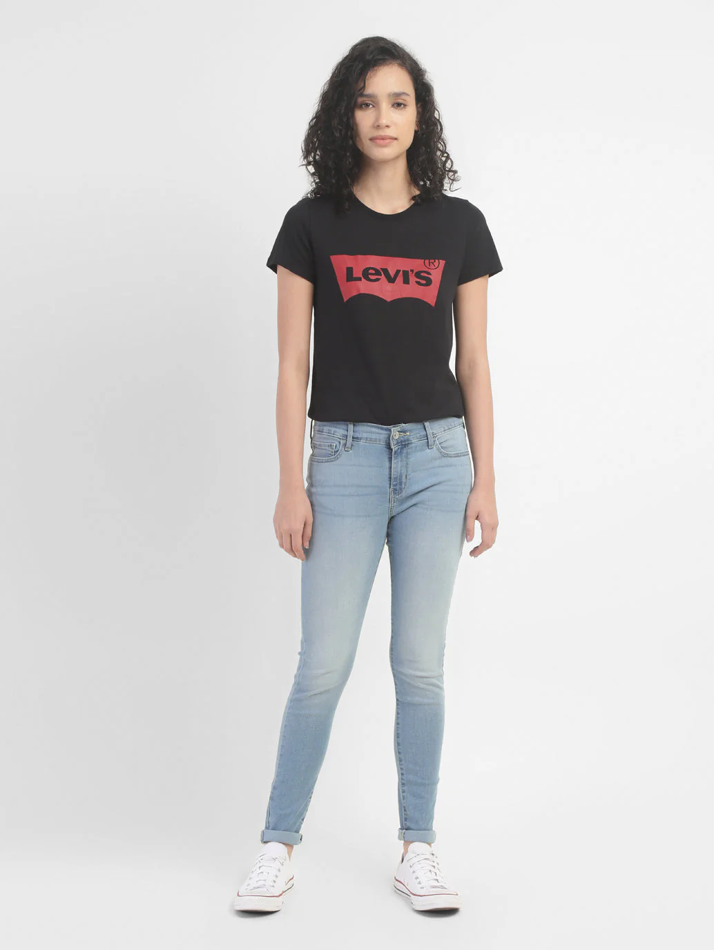 Women's 710 Blue Skinny Fit Mid Rise Jeans - Image 5