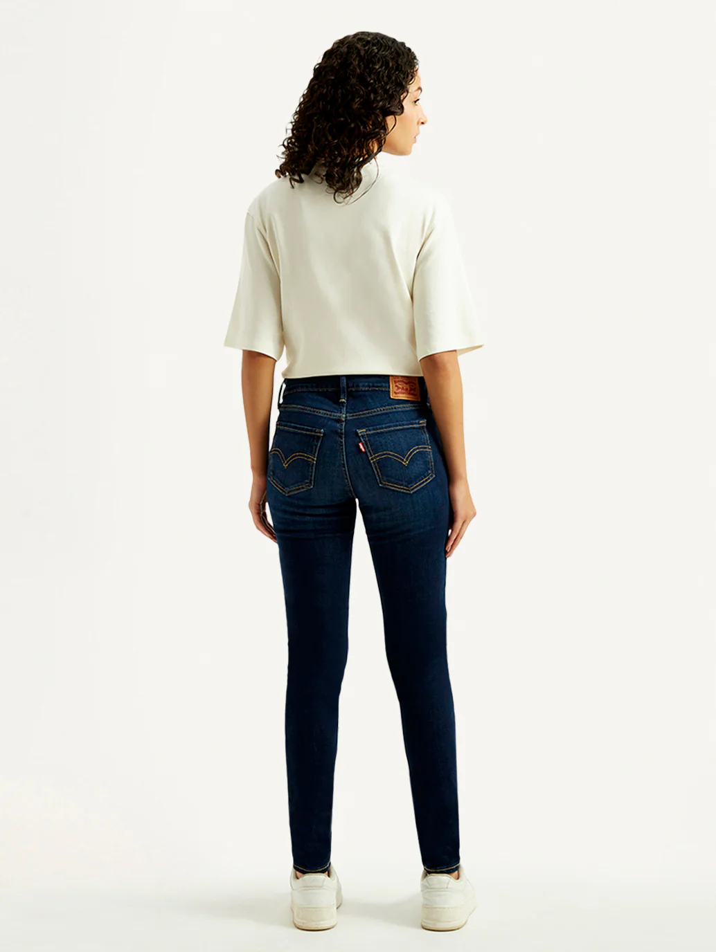 Women's 711 Dark Blue Skinny Fit Mid Rise Jeans - Image 3