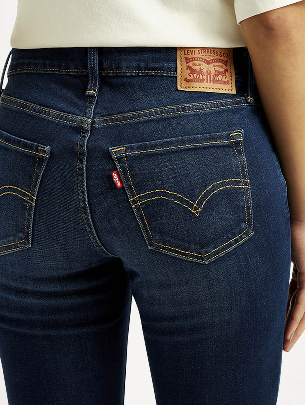 Women's 711 Dark Blue Skinny Fit Mid Rise Jeans - Image 4
