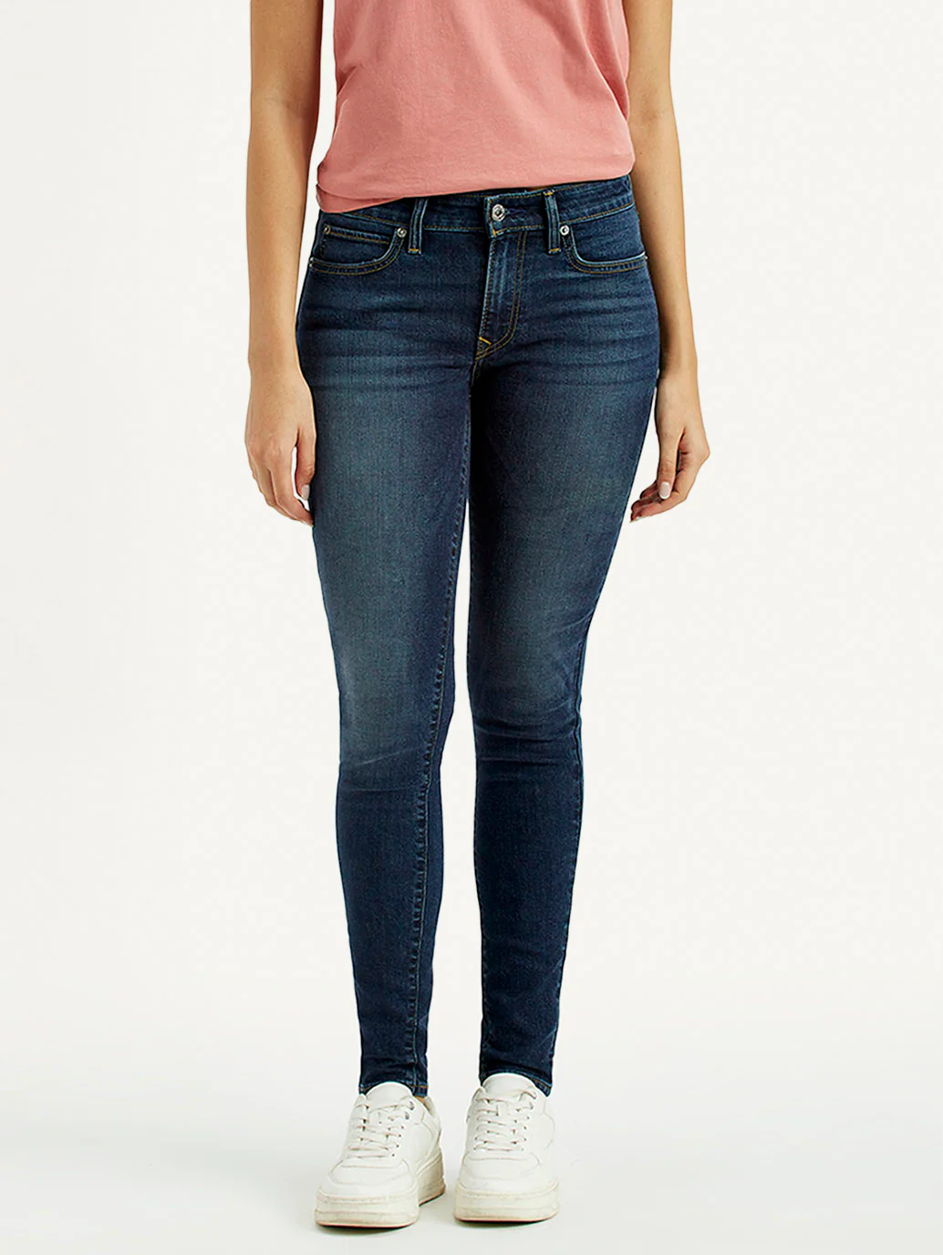 Women's 711 Dark Indigo Skinny Fit Mid Rise Jeans - Image 2