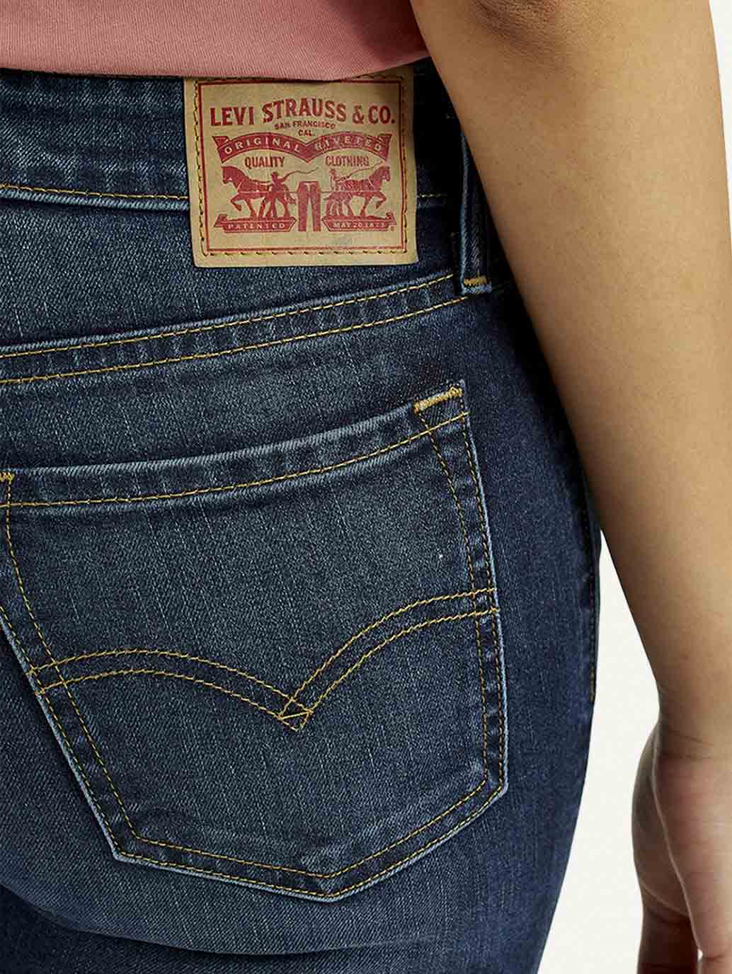 Women's 711 Dark Indigo Skinny Fit Mid Rise Jeans - Image 4