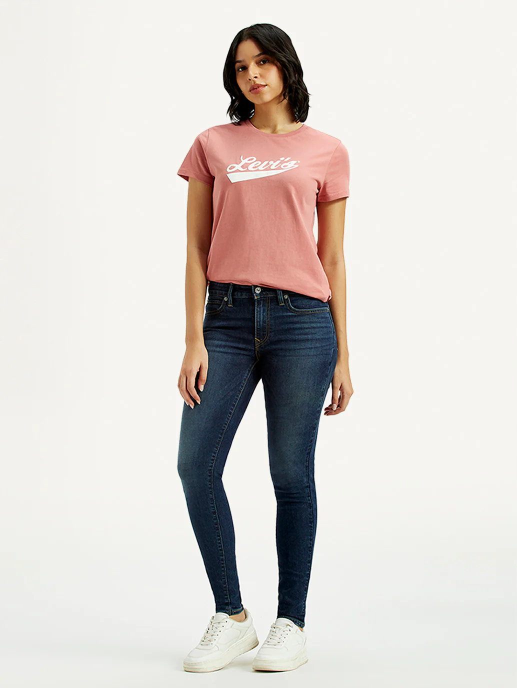Women's 711 Dark Indigo Skinny Fit Mid Rise Jeans - Image 6