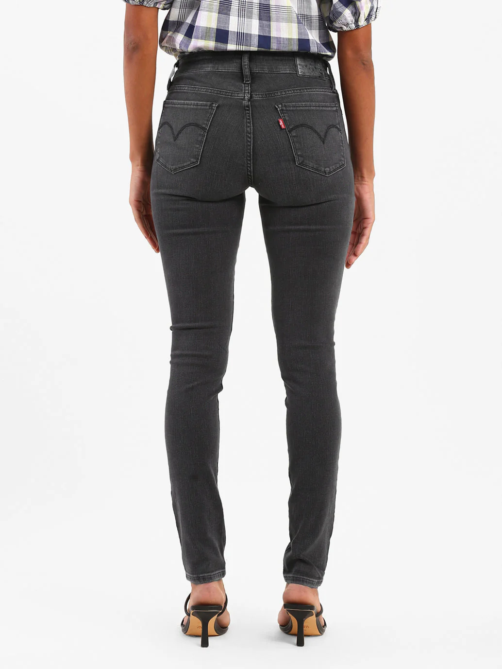 Women's 711 Grey Skinny Fit Mid Rise Jeans - Image 2