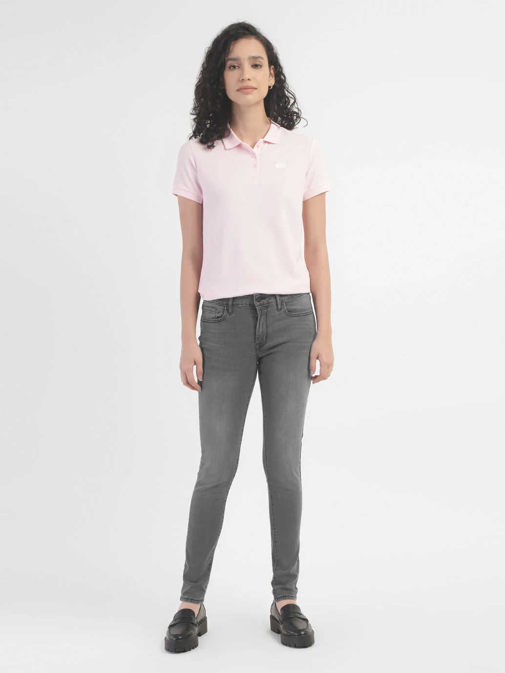 Women's 711 Grey Skinny Fit Mid Rise Jeans - Image 5