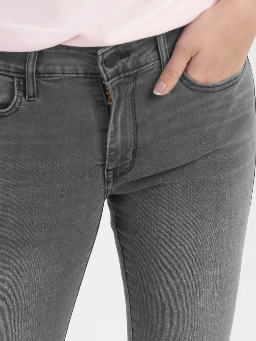 Women's 711 Grey Skinny Fit Mid Rise Jeans - Image 6