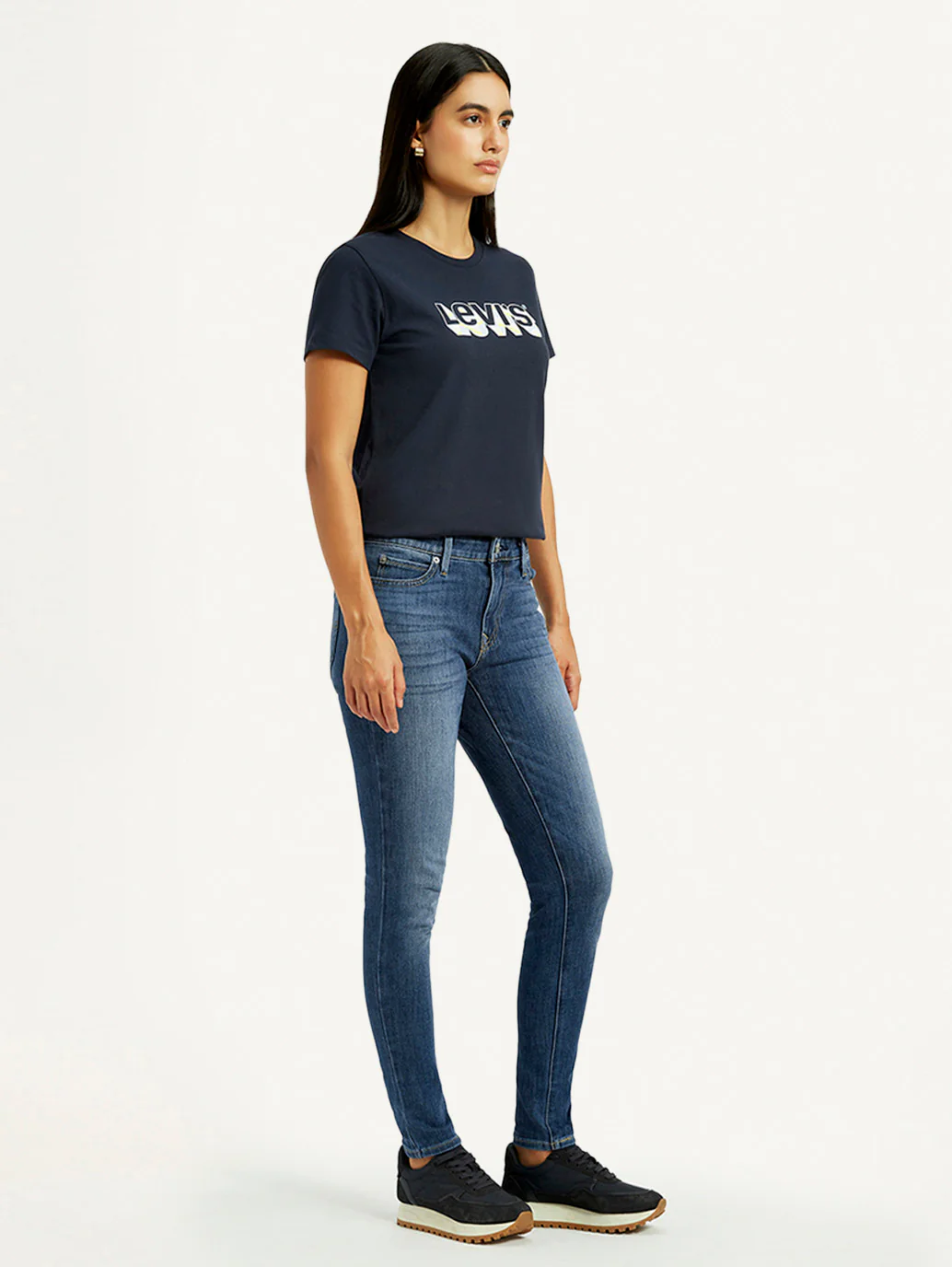 Women's 711 Indigo Skinny Fit Mid Rise Jeans - Image 5