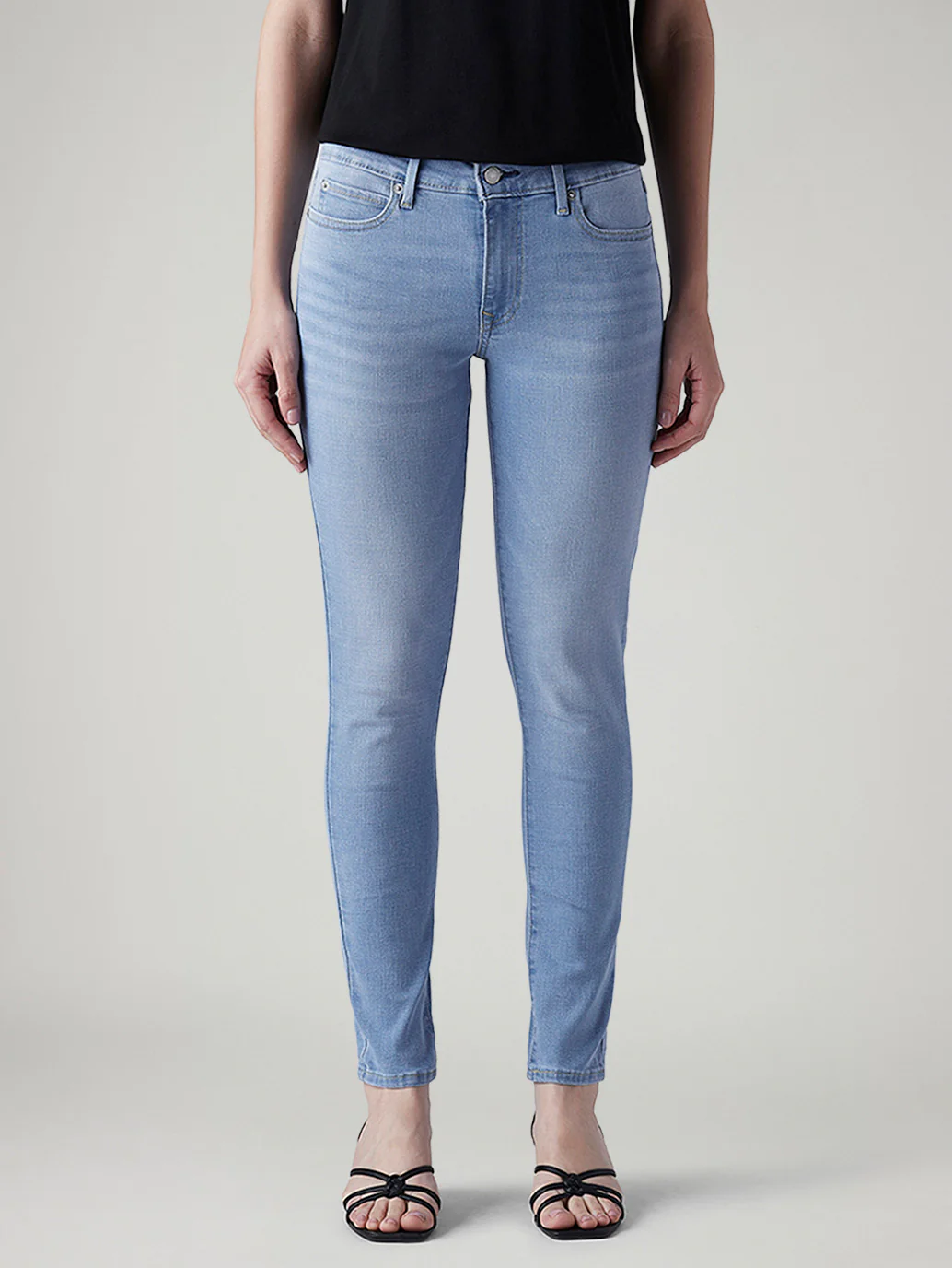 Women's 711 Light Blue Skinny Fit Mid Rise Jeans - Image 2