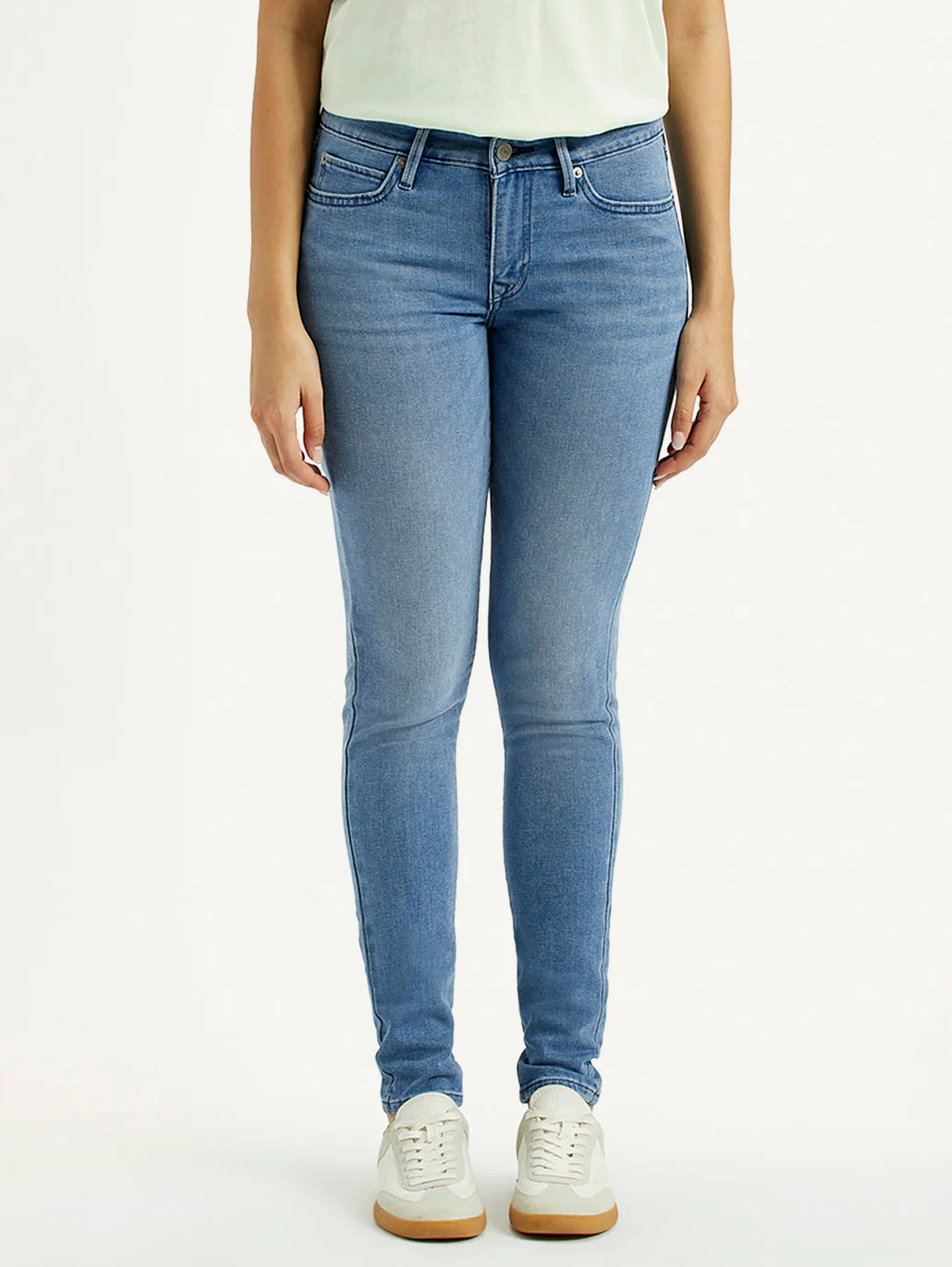 Women's 711 Med Indigo Skinny Fit Mid Rise Jeans - Image 2