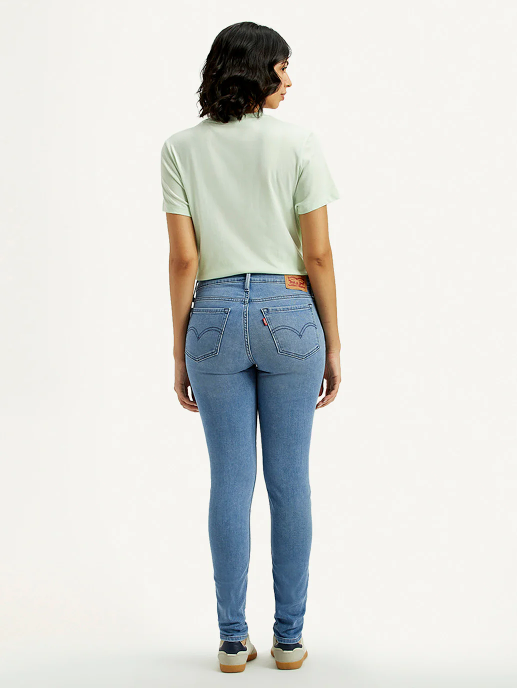 Women's 711 Med Indigo Skinny Fit Mid Rise Jeans - Image 3