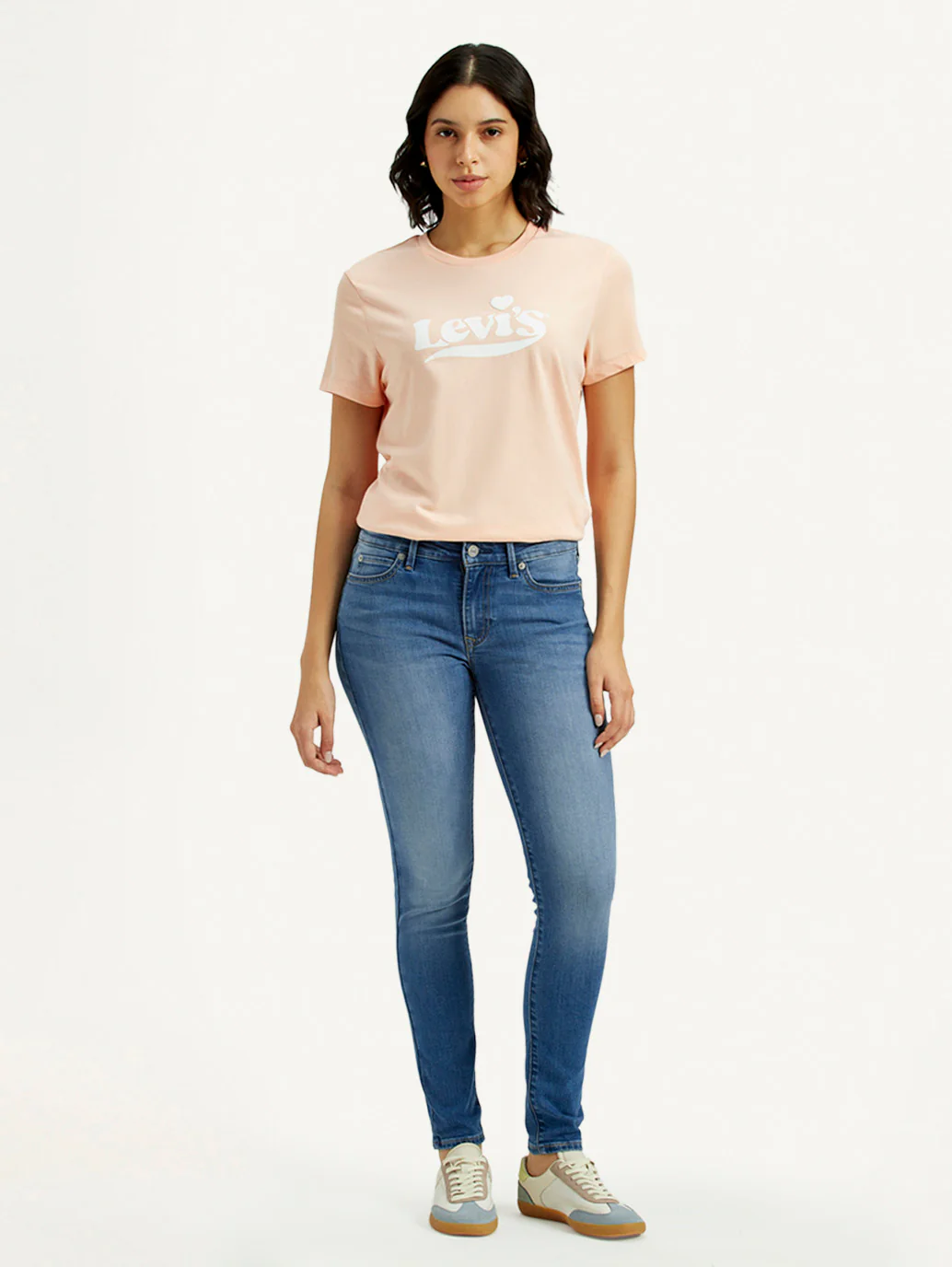 Women's 711 Med Indigo Skinny Fit Mid Rise Jeans
