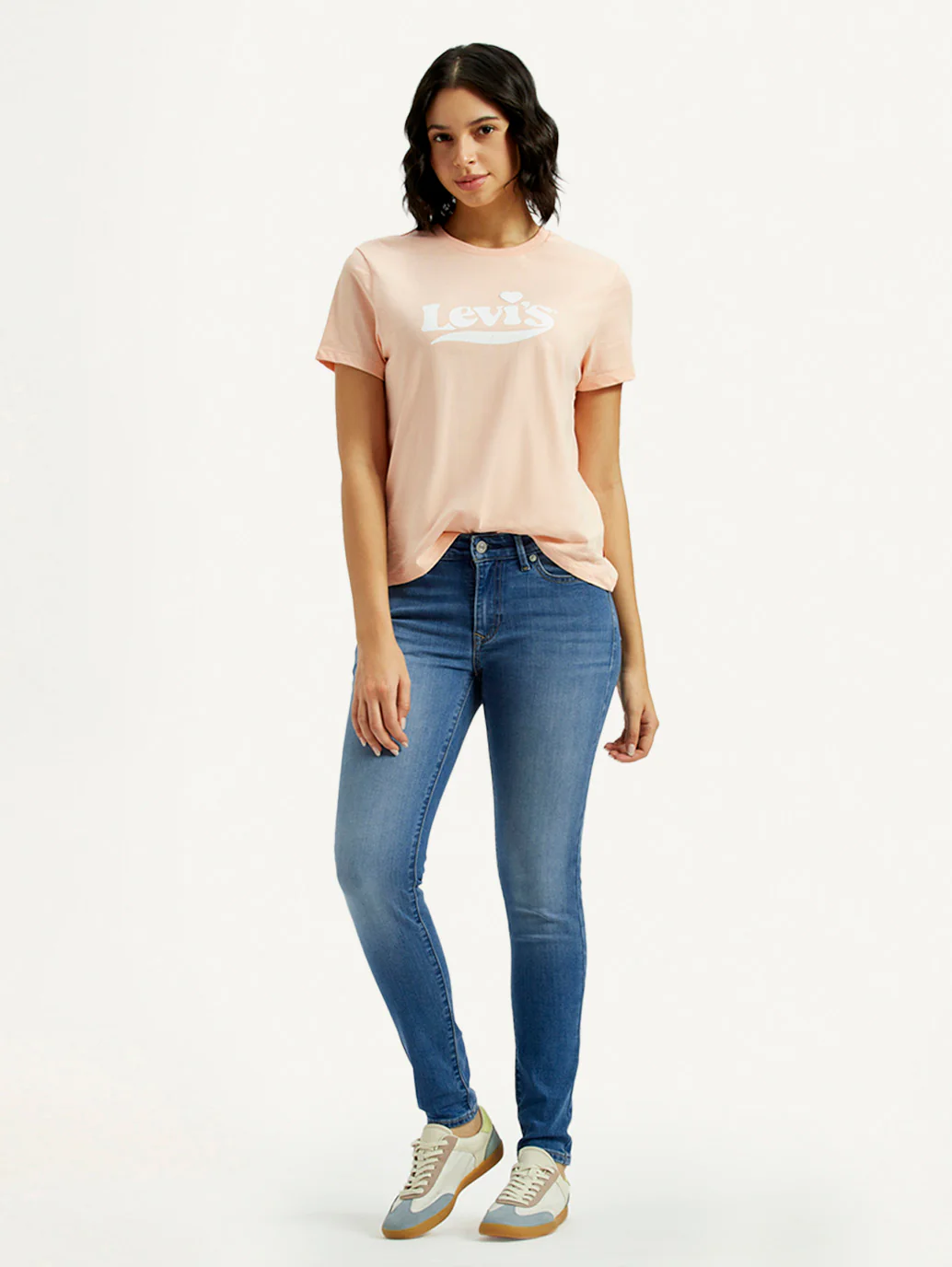 Women's 711 Med Indigo Skinny Fit Mid Rise Jeans - Image 6