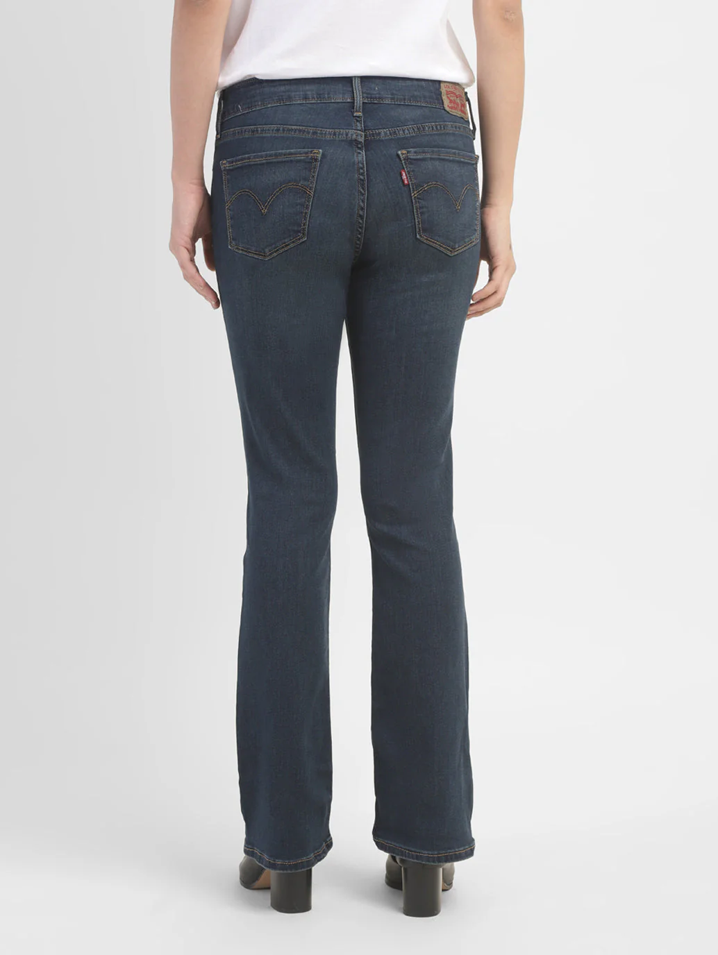 Women's 715 Blue Flared Fit Mid Rise Jeans - Image 3