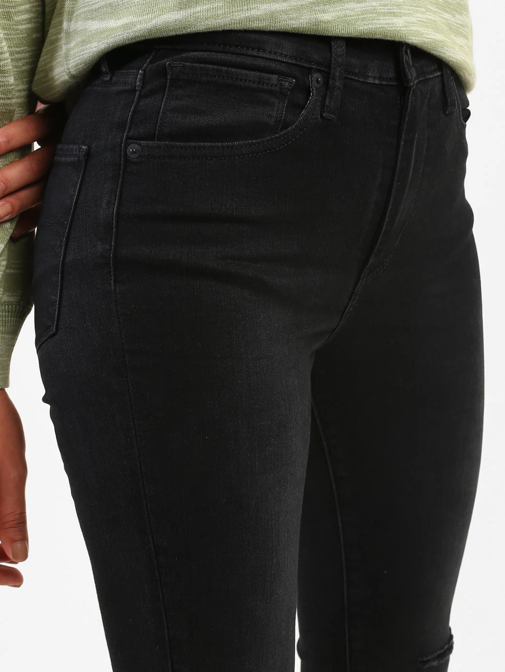 Women's 721 Black Skinny Fit High Rise Jeans - Image 6