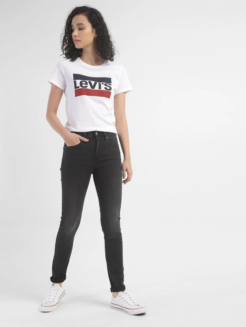 Women's 721 Black Skinny Fit High Rise Jeans