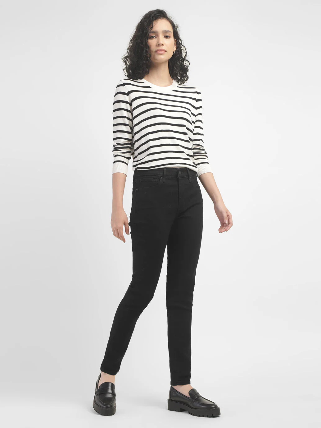 Women's 721 Black Skinny Fit High Rise Jeans