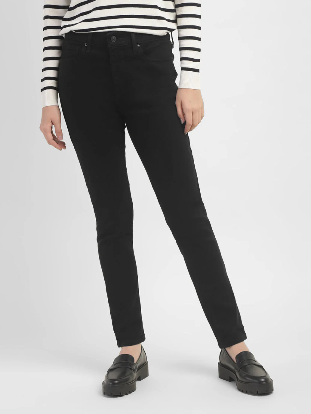Women's 721 Black Skinny Fit High Rise Jeans - Image 2