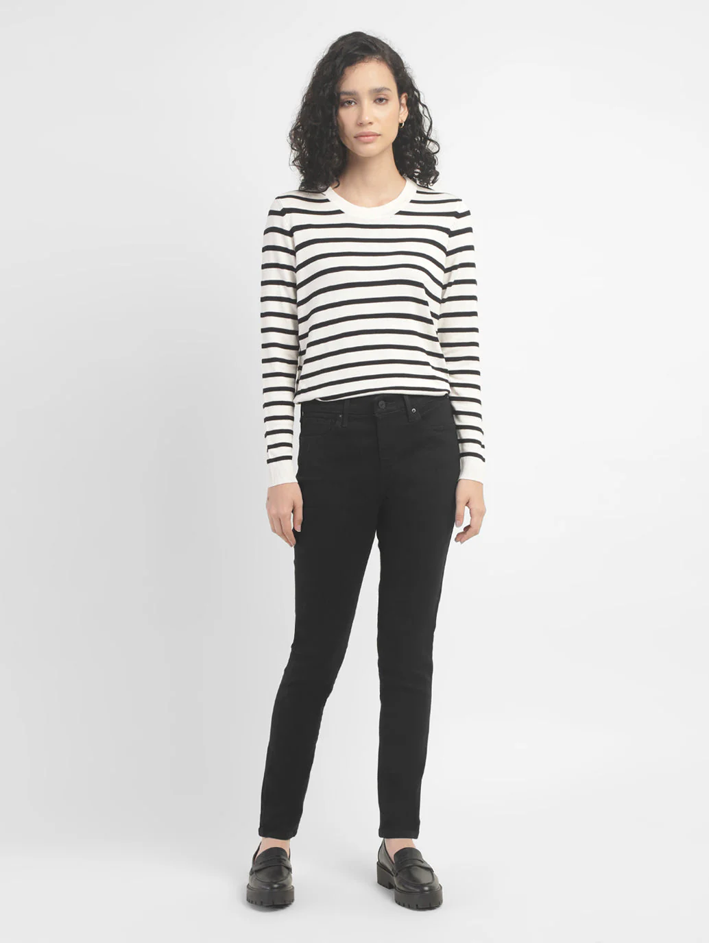 Women's 721 Black Skinny Fit High Rise Jeans - Image 6