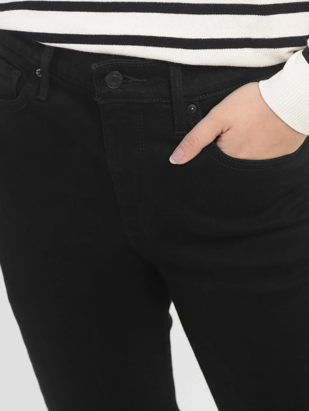 Women's 721 Black Skinny Fit High Rise Jeans - Image 7