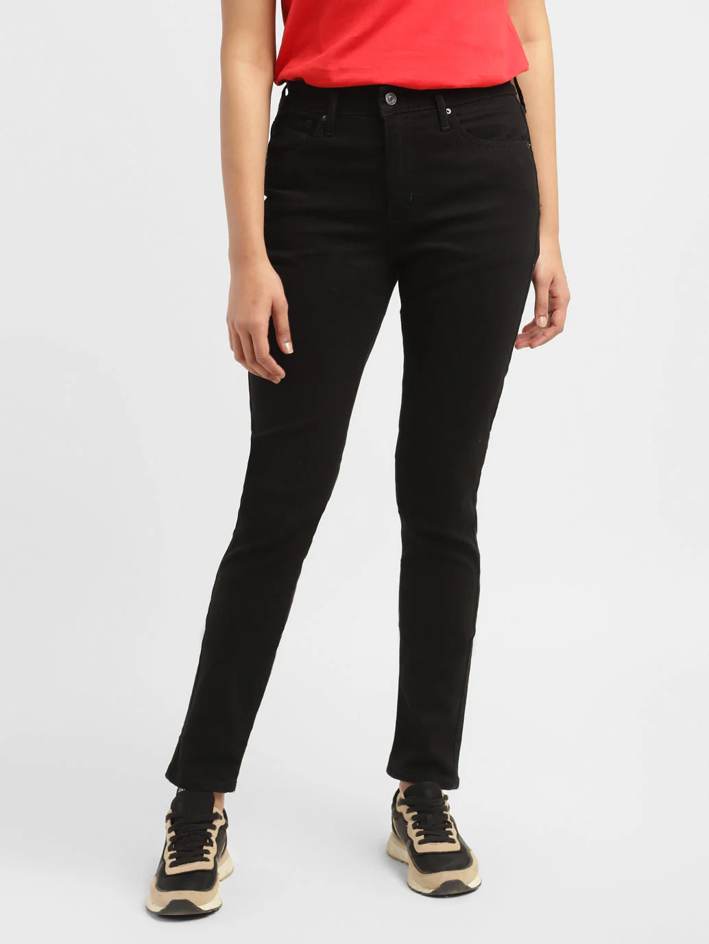 Women's 721 Black Skinny Fit High Rise Jeans - Image 2