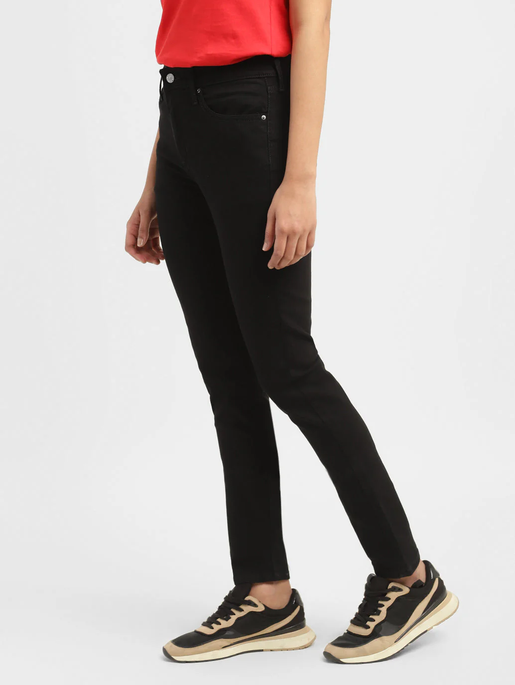 Women's 721 Black Skinny Fit High Rise Jeans - Image 3