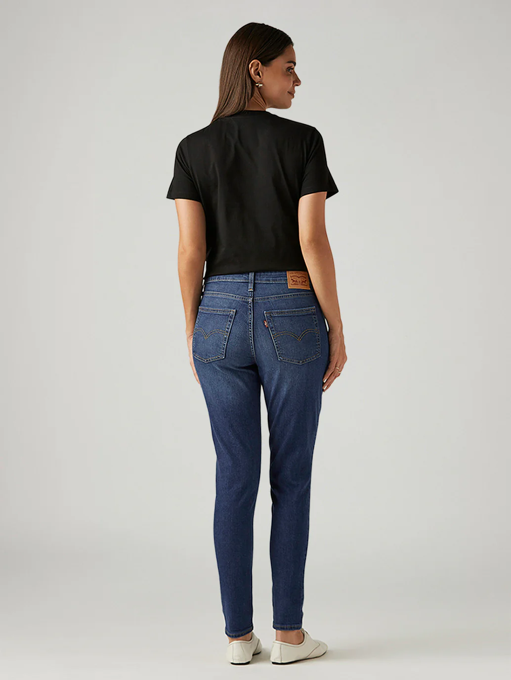 Women's 721 Blue Skinny Fit High Rise Jeans - Image 3