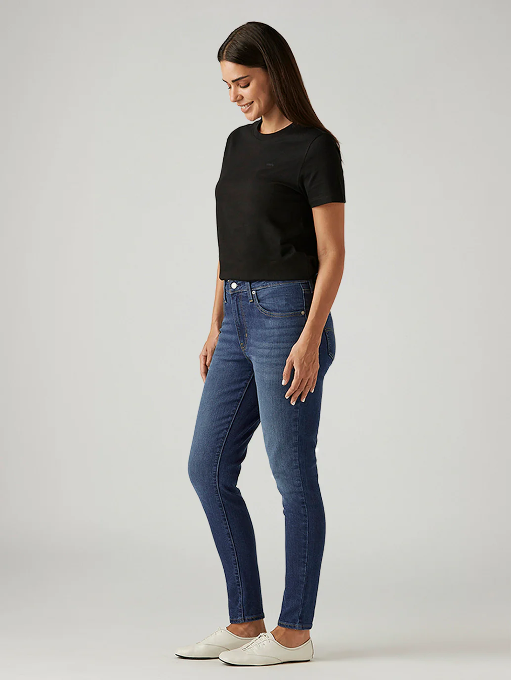 Women's 721 Blue Skinny Fit High Rise Jeans - Image 6