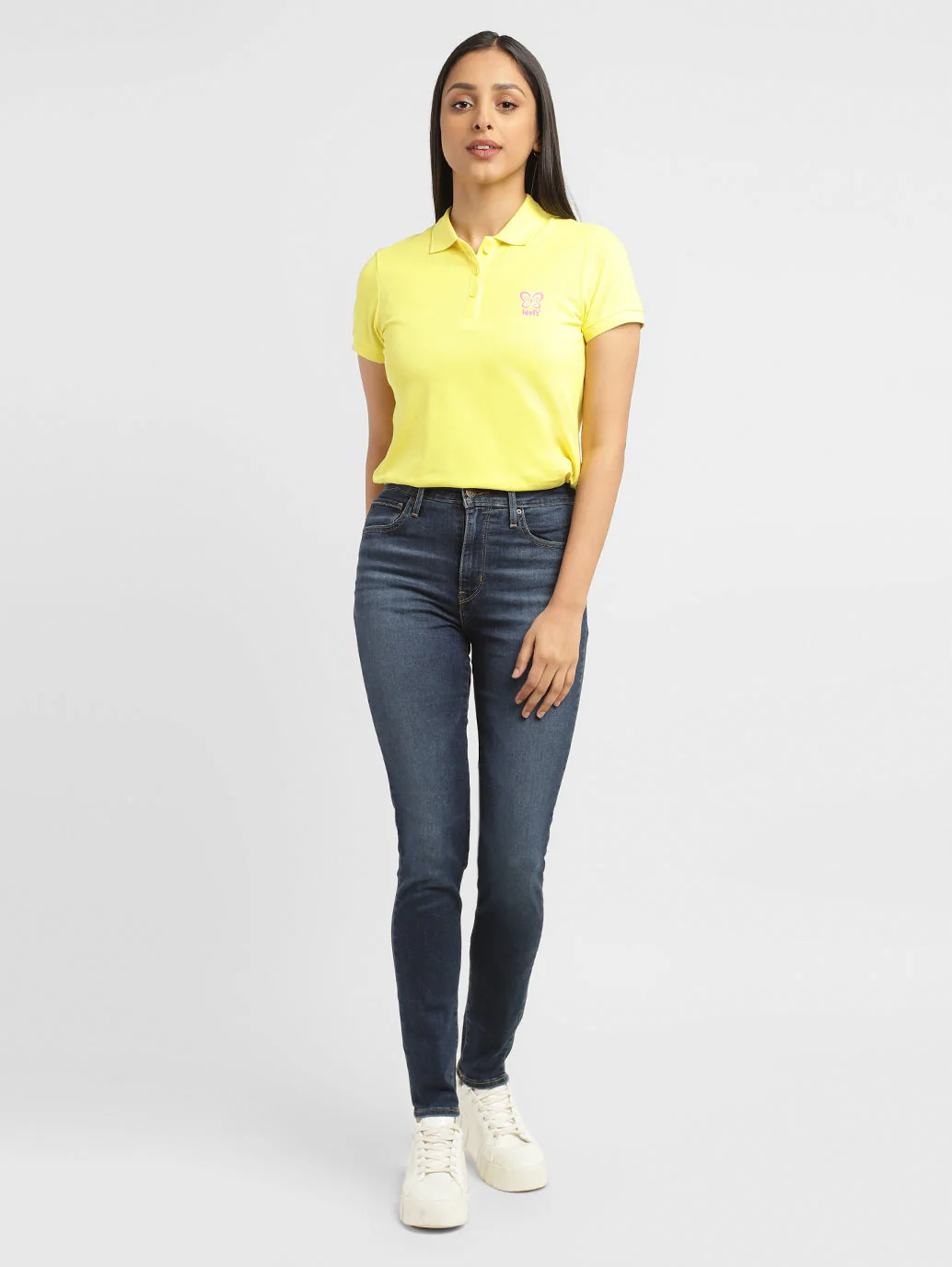 Women's 721 Blue Skinny Fit High Rise Jeans - Image 2