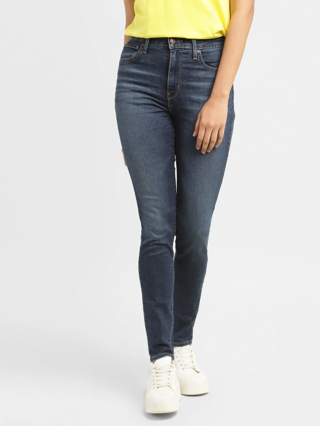 Women's 721 Blue Skinny Fit High Rise Jeans - Image 5