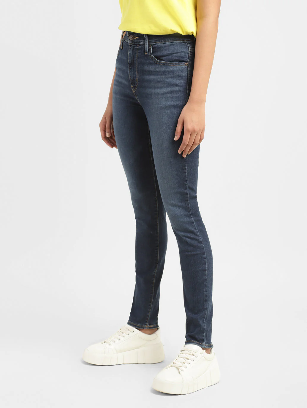 Women's 721 Blue Skinny Fit High Rise Jeans - Image 6