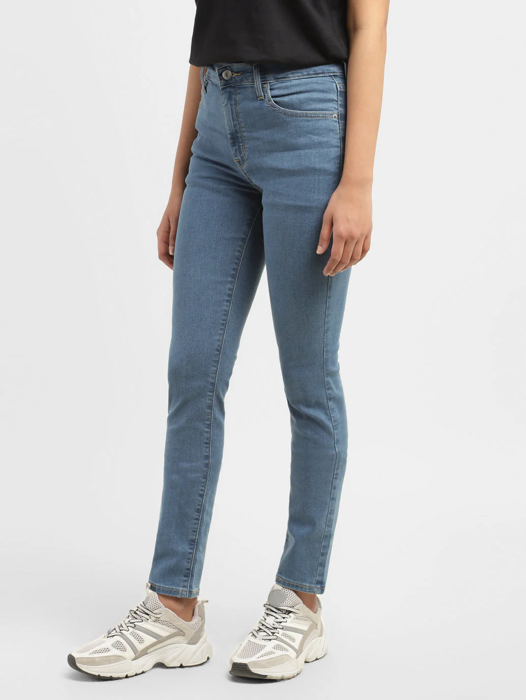 Women's 721 Blue Skinny Fit High Rise Jeans - Image 3