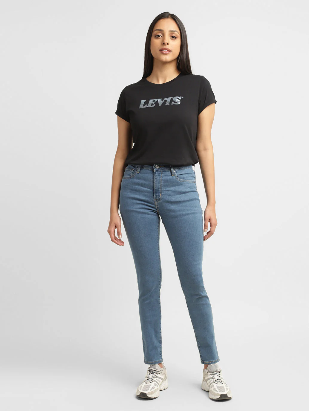 Women's 721 Blue Skinny Fit High Rise Jeans - Image 6