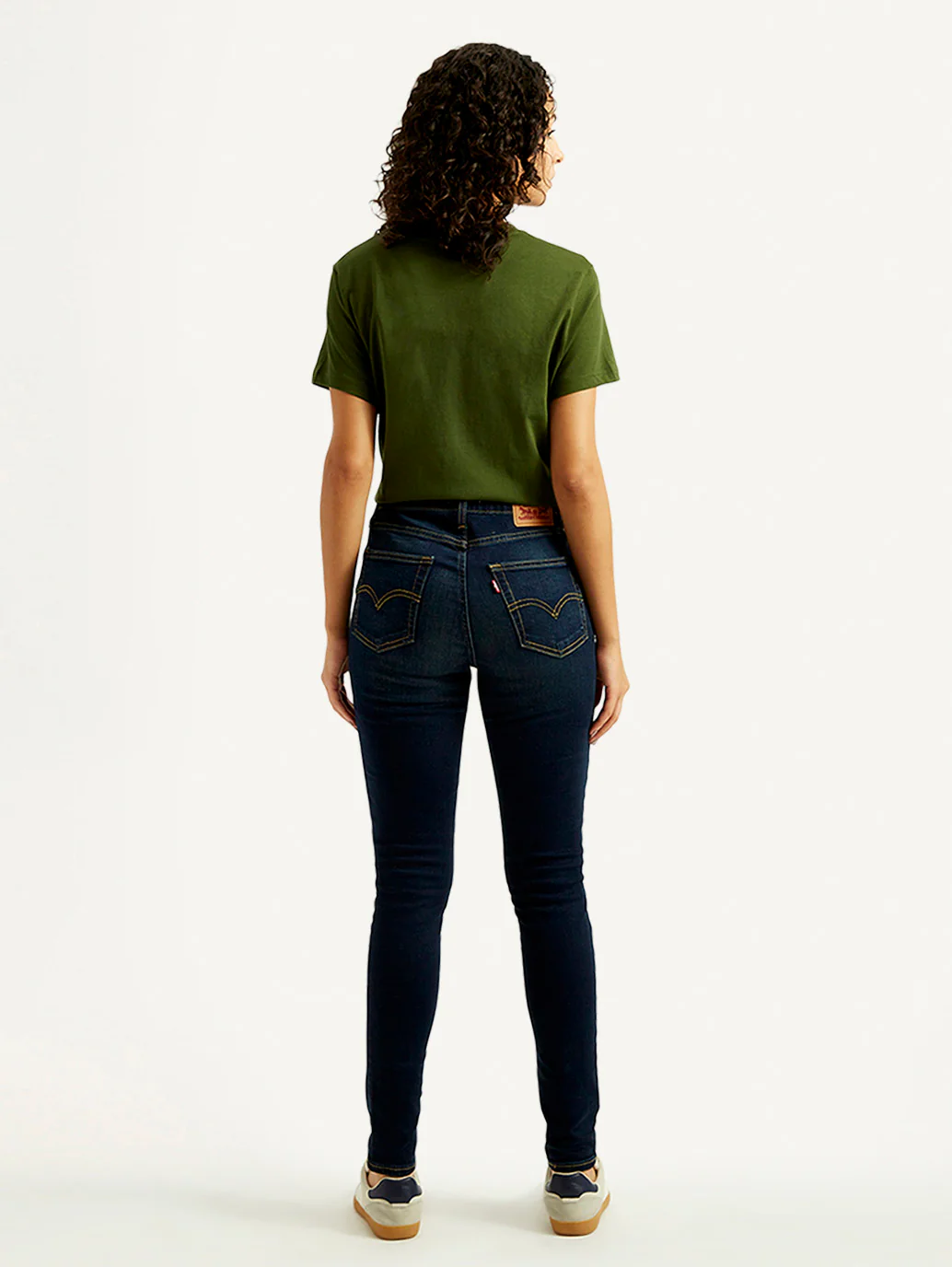 Women's 721 Dark Blue Skinny Fit High Rise Jeans - Image 3