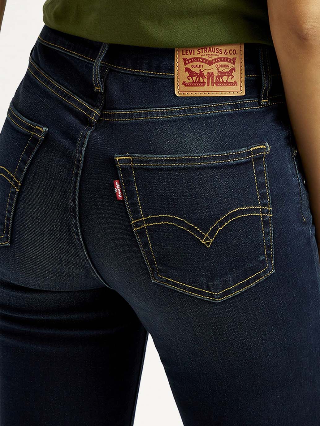 Women's 721 Dark Blue Skinny Fit High Rise Jeans - Image 5