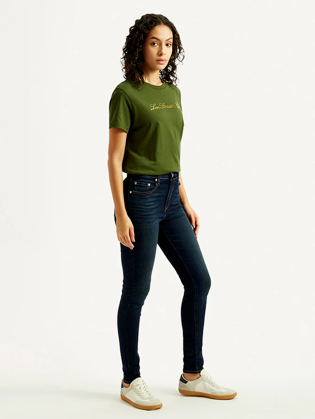Women's 721 Dark Blue Skinny Fit High Rise Jeans - Image 6