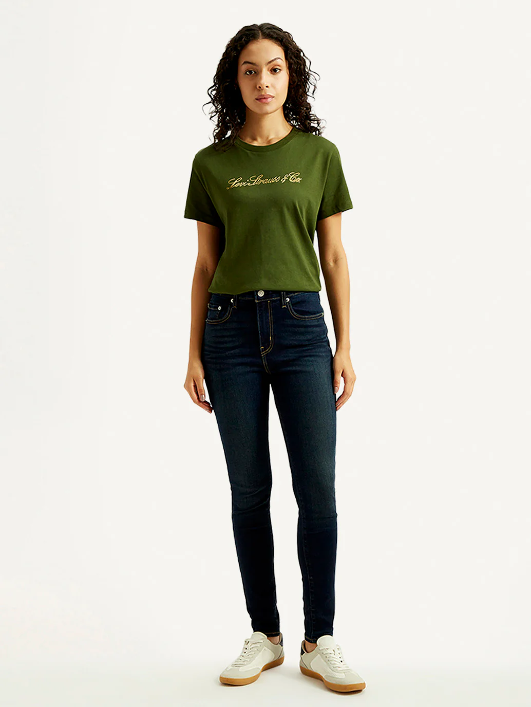 Women's 721 Dark Blue Skinny Fit High Rise Jeans - Image 7