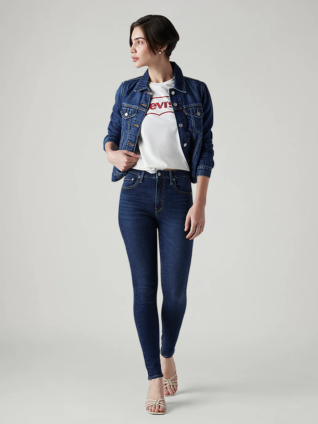 Women's 721 Dark Blue Skinny Fit High Rise Jeans