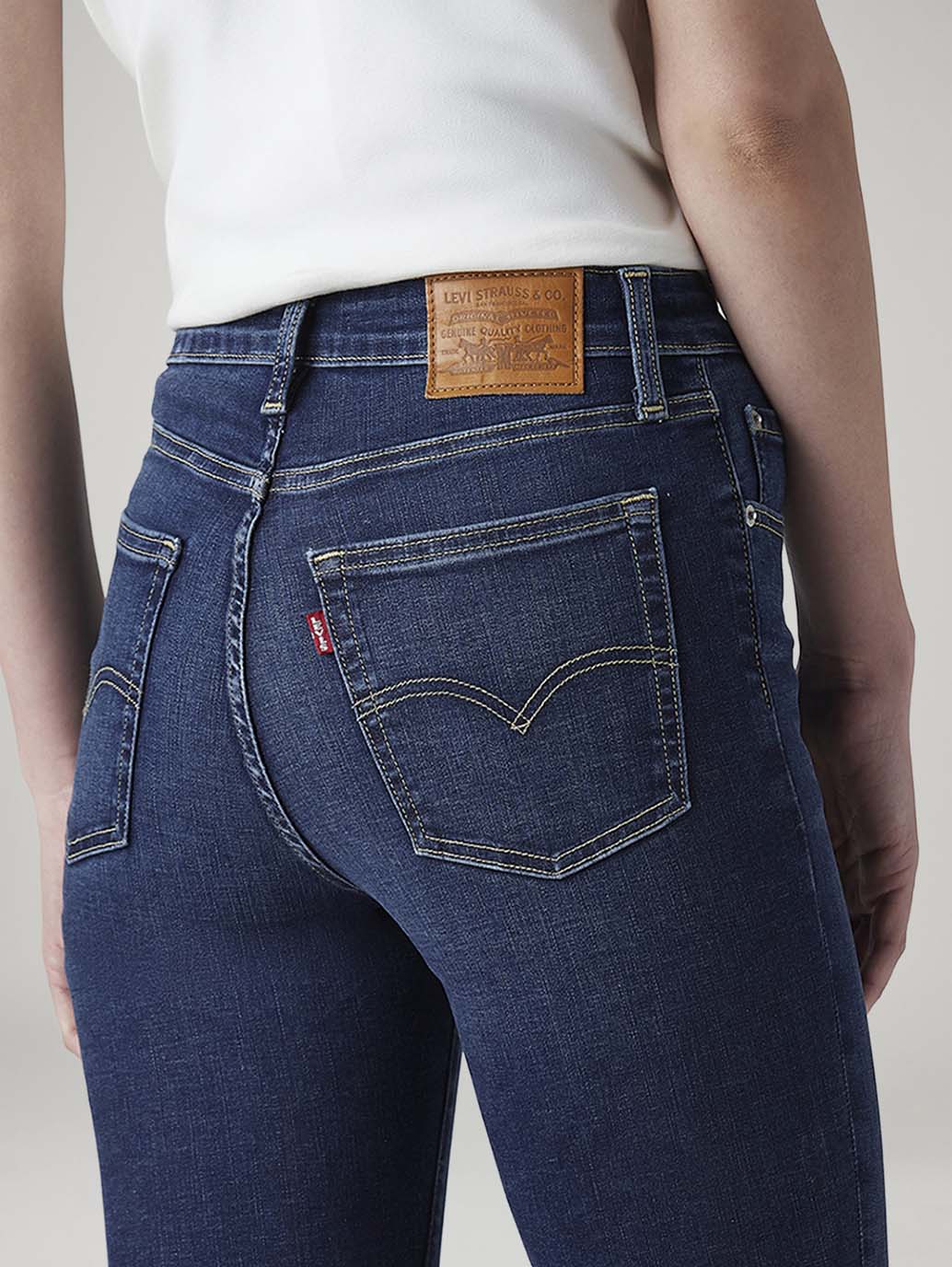 Women's 721 Dark Blue Skinny Fit High Rise Jeans - Image 5