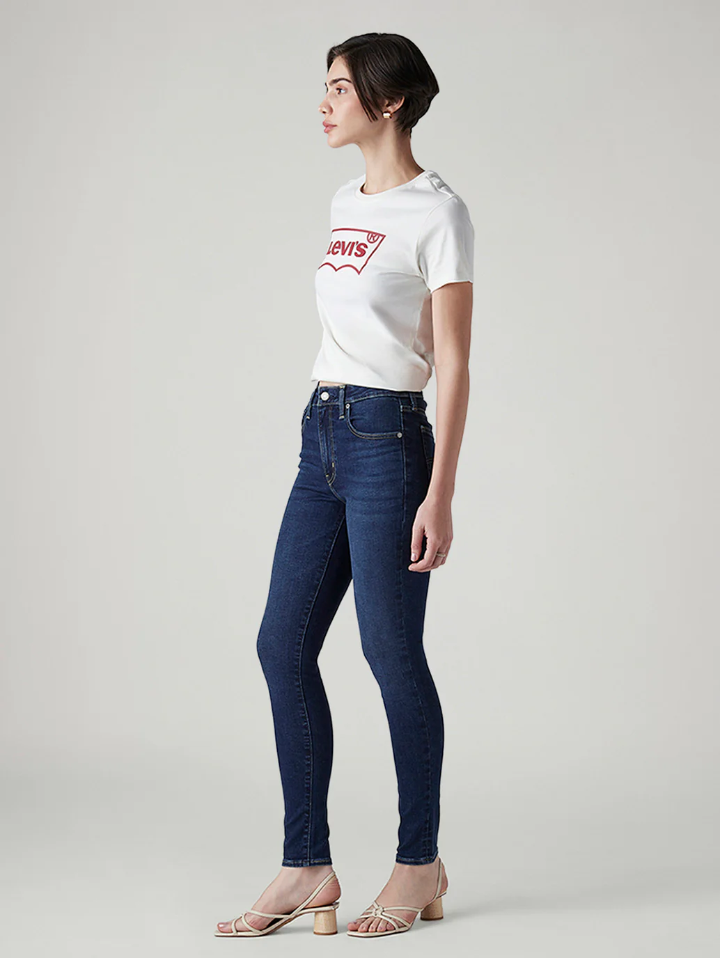Women's 721 Dark Blue Skinny Fit High Rise Jeans - Image 6