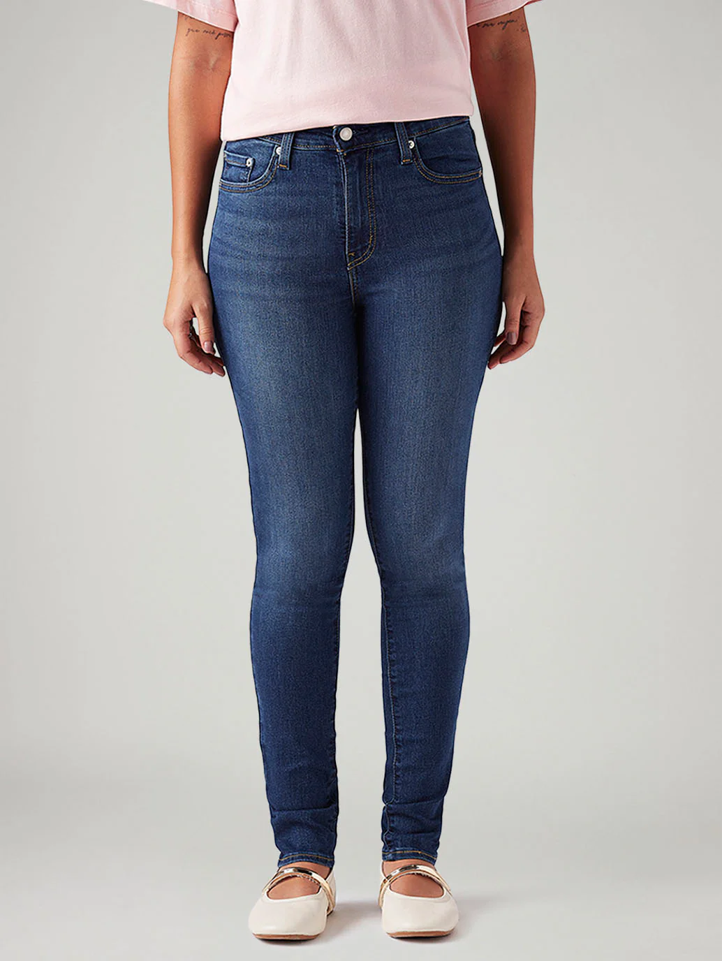 Women's 721 Dark Blue Skinny Fit High Rise Jeans - Image 3
