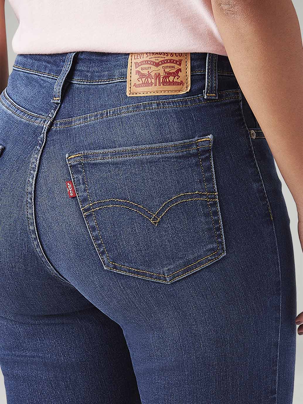 Women's 721 Dark Blue Skinny Fit High Rise Jeans - Image 5