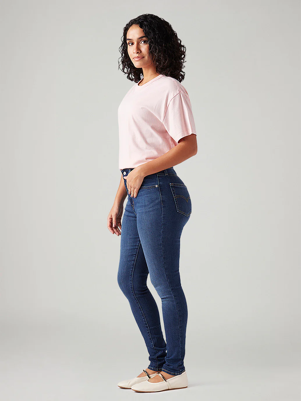 Women's 721 Dark Blue Skinny Fit High Rise Jeans - Image 6