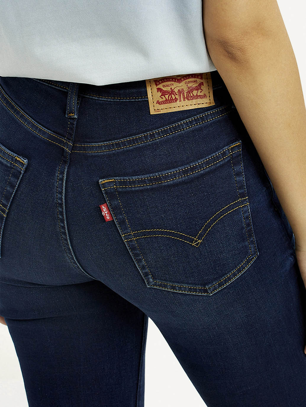 Women's 721 Dark Blue Skinny Fit High Rise Jeans - Image 5