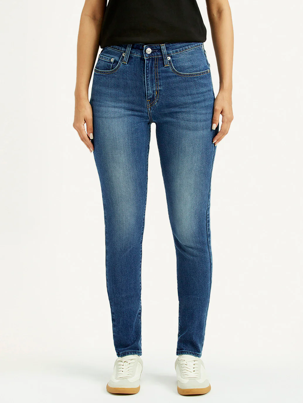 Women's 721 Blue Skinny Fit High Rise Jeans - Image 2