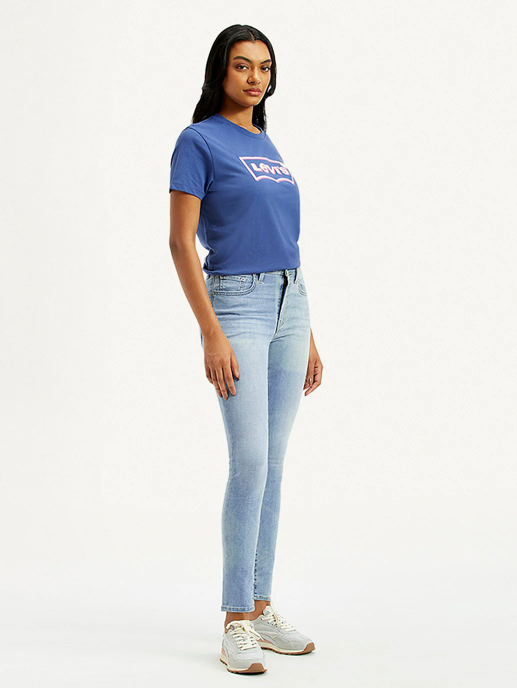 Women's 721 Light-Blue Skinny Fit High Rise Jeans - Image 7