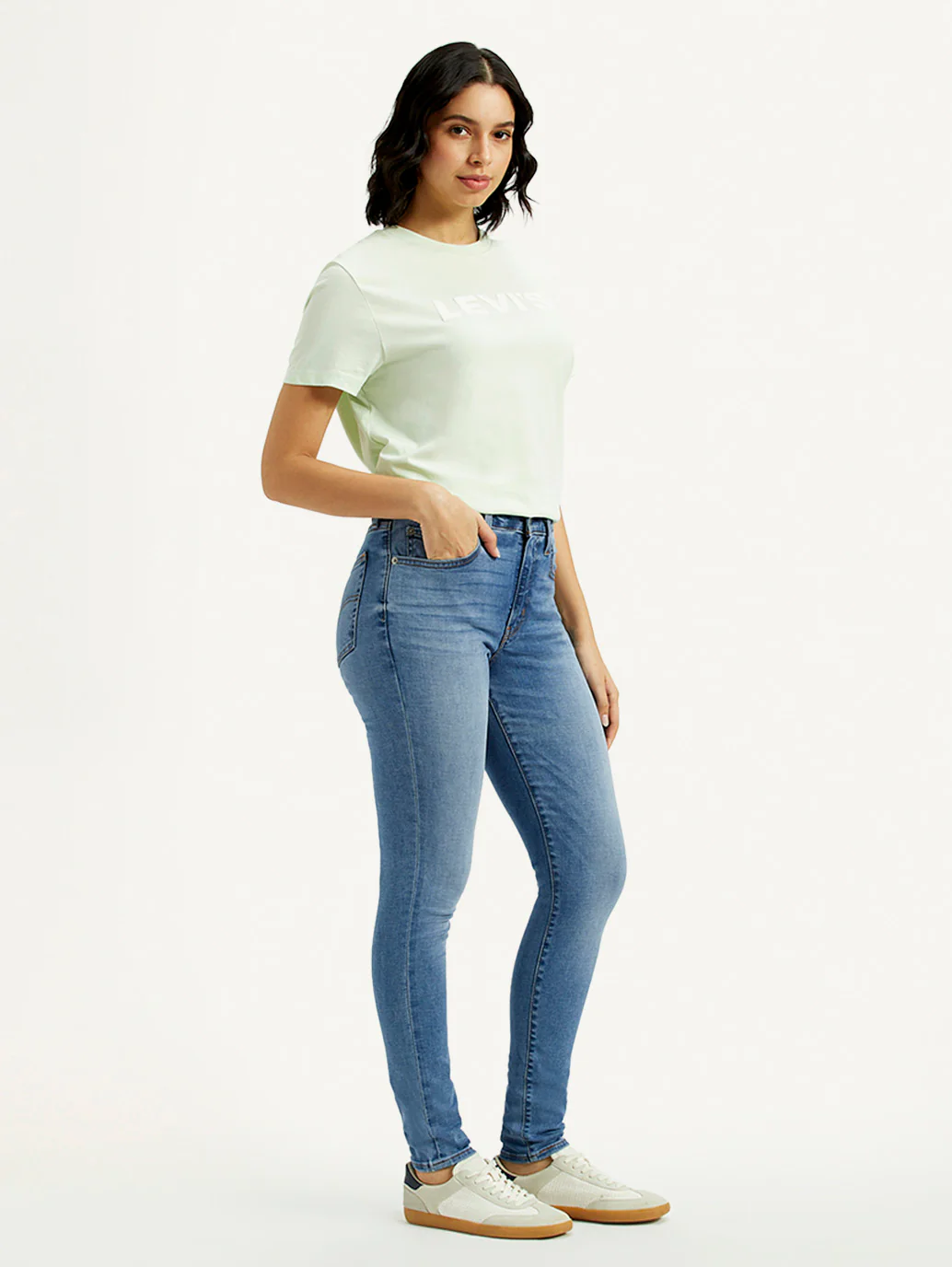 Women's 721 Med Indigo Skinny Fit High Rise Jeans - Image 6